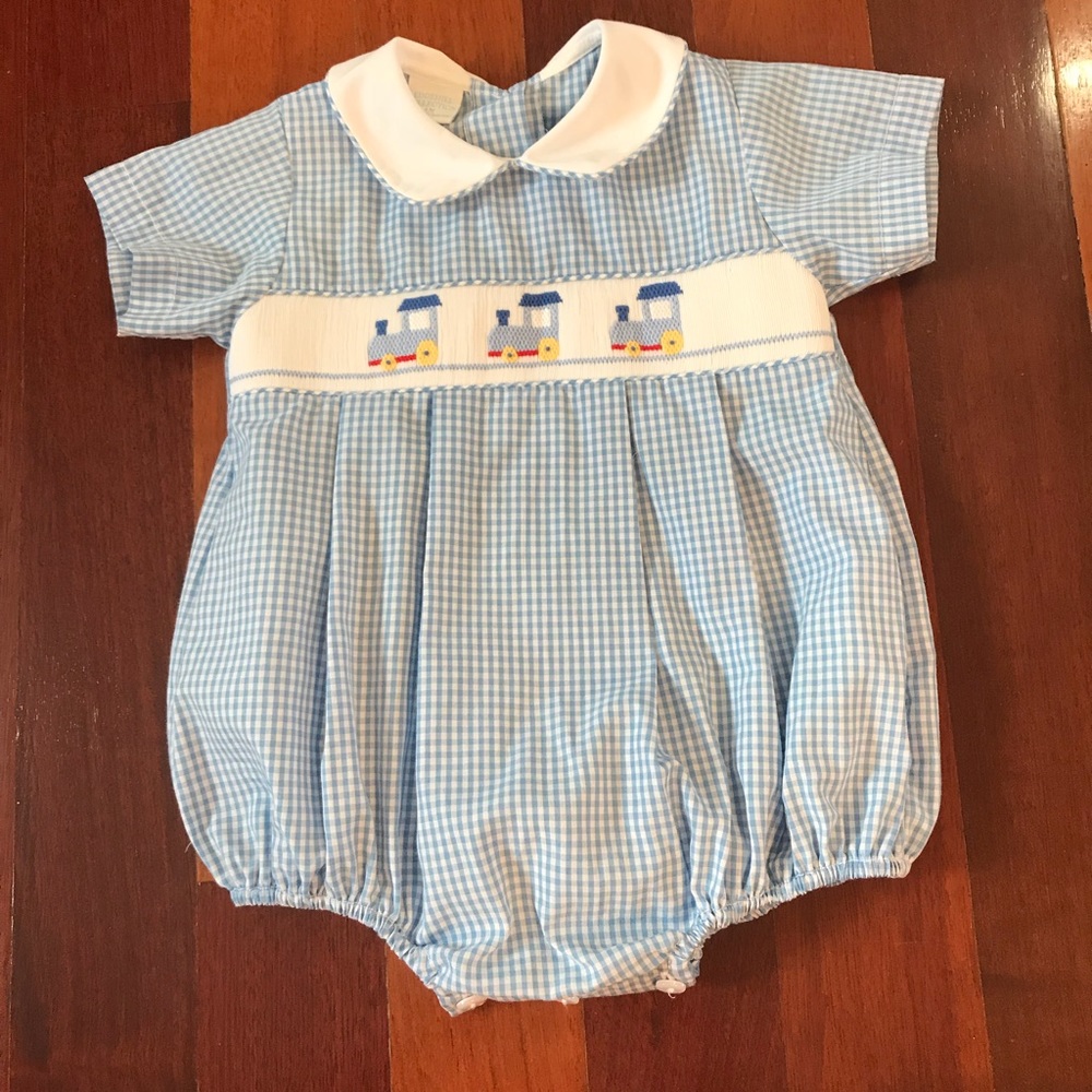 Edgehill Collection Smocked Boys bubble 3 month